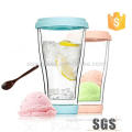 Hot selling silicone cup lid double wall heat resistant glass coffee cup bar cup with low price
